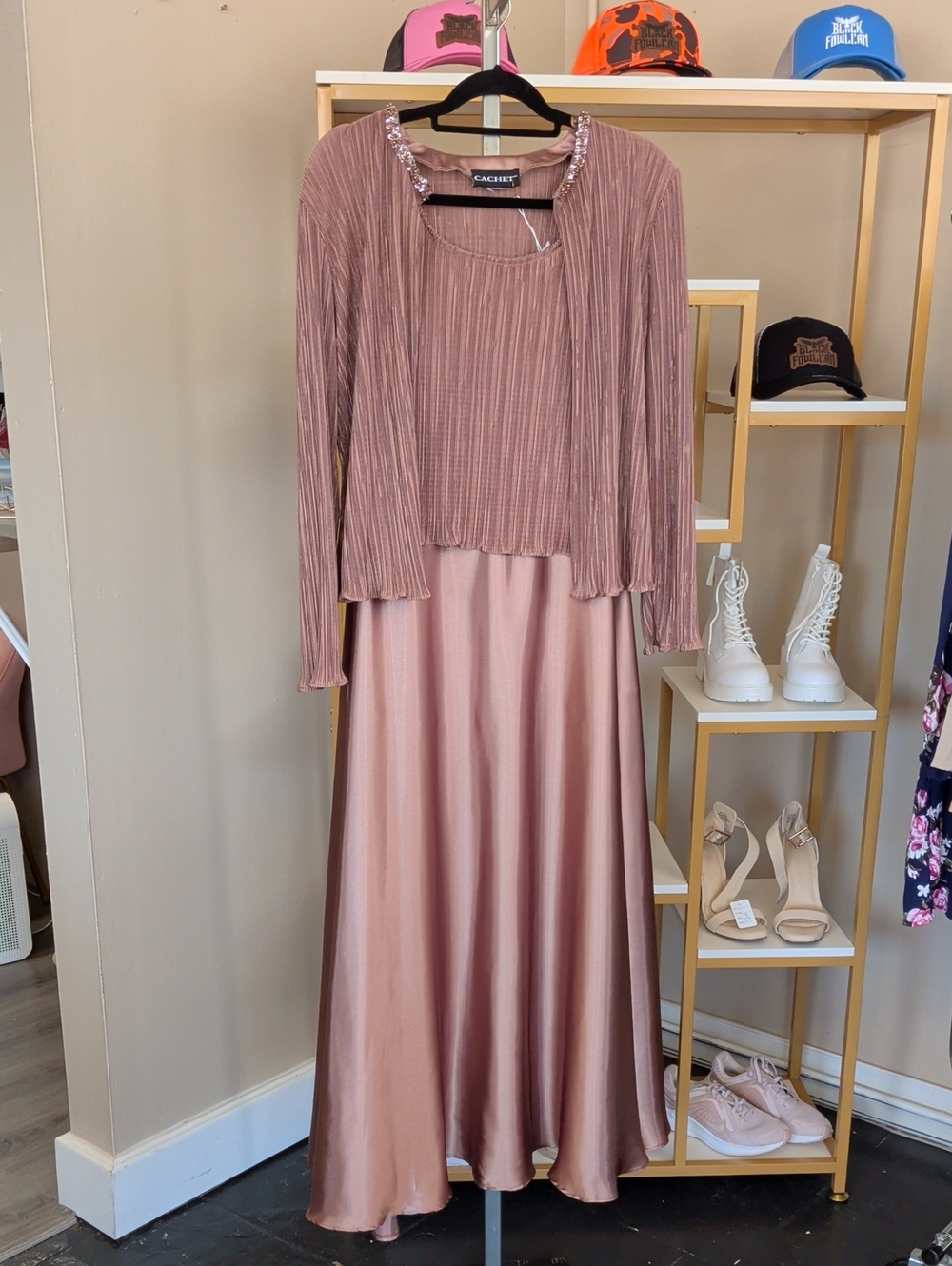 Cachet Copper Two-Piece Evening Gown
